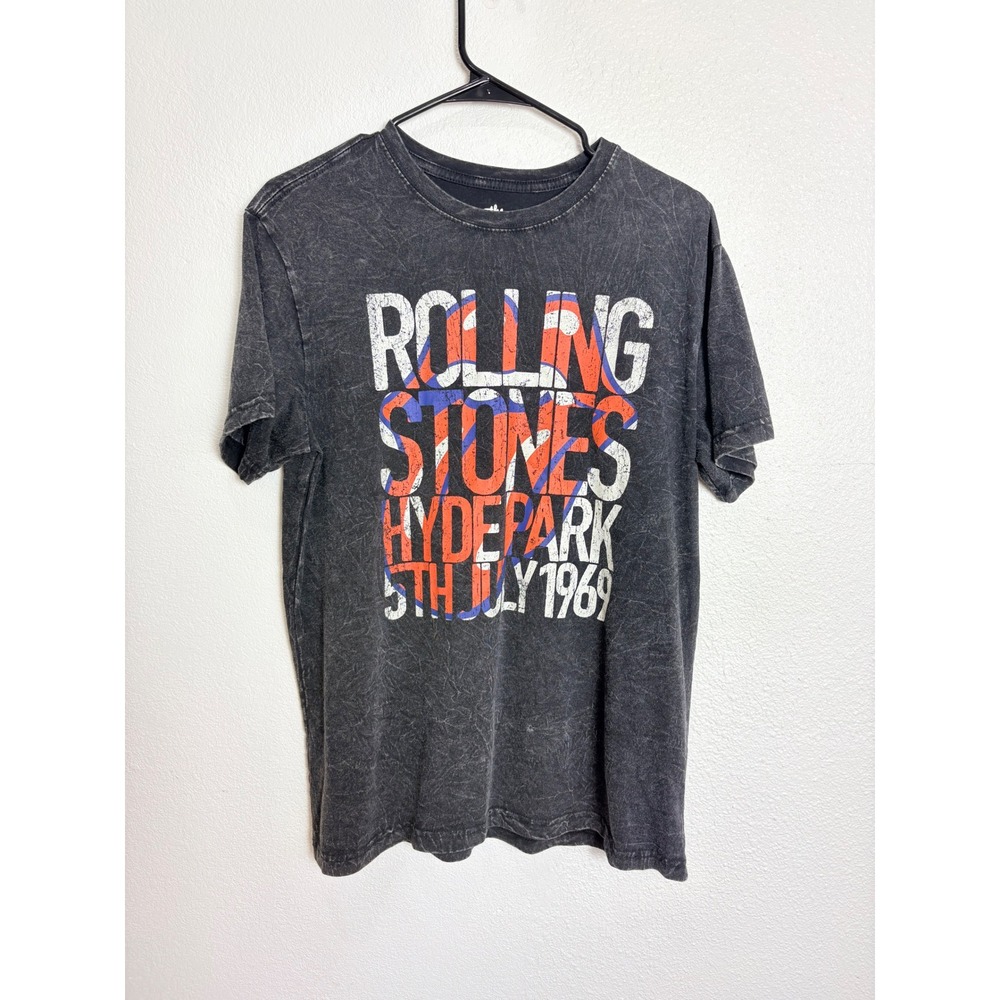 Rolling Stones Hyde Park Concert Acid Washed Graphic T-Shirt Size Medium Unisex